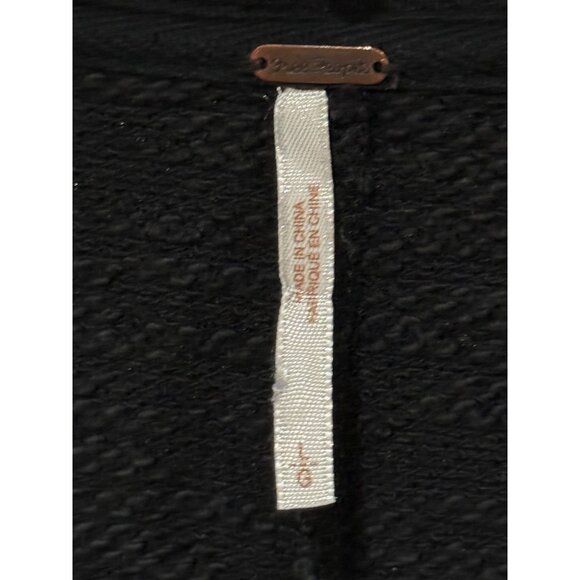 Free People Casual Friday Black Slub Knit Longline Sweater Blazer Size Large - Picture 7 of 10